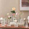 Simple Vintage Embossed Glass Vase Mini Small Flower Vase for Home Decor Table Centerpiece Wedding DIY Craft Gift Idea