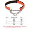 Classic Dog Collar ,Adjustable Stainless Steel Chain Reflective Nylon Fabric Pet Collars for Medium Large Dogs Outdoor Training Walking