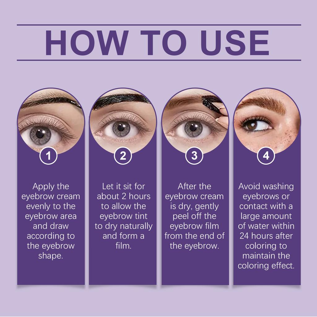 zephoco Light Brown Peel-Off Eyebrow Tinting Cream Creates Three-Dimensional Natural Wild Eyebrows, Waterproof and Long-Lasting