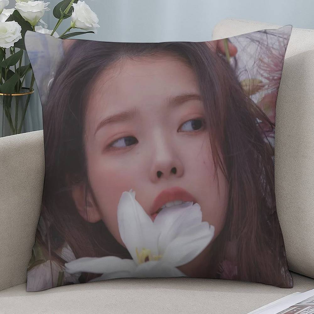 Kpop I-IU Милая наволочка Короткий плюш Двусторонняя печать Квадратные наволочки для диванных подушек Домашний декор для подушек