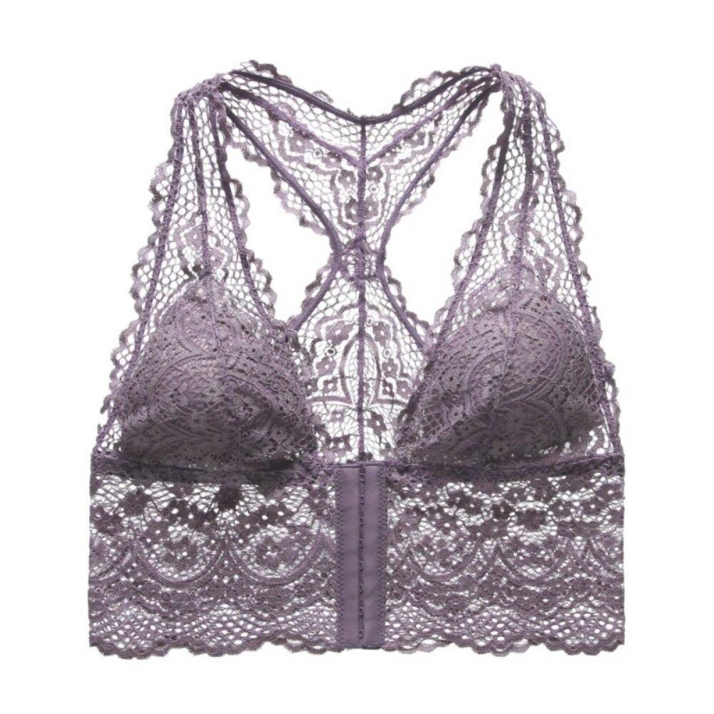 Женский комфортный бюстгальтер с пряжкой спереди, бесшовный жилет, кружевной бюстгальтер, красивое нижнее белье большого размера сзади, регулируемый спортивный дышащий бюстгальтер