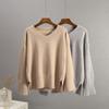 Hirsionsan Elegant Solid Knitted Sweaters Women Autumn Winter Casual Loose Basic Pullovers Female Soft O-neck Long Sleeve Jumper