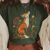 Винтажная рубашка с полевыми цветами и лисой Comfort Shirts Light Academia Cottagecore Forestcore причудливая рубашка повседневная повседневный топ Y2K уличная одежда