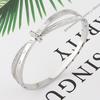 New Stainless Steel  Jewelry Crystal Bracelets Intersection Roman Numerals  Bangle for Women's Who Love Gifts Wholesale