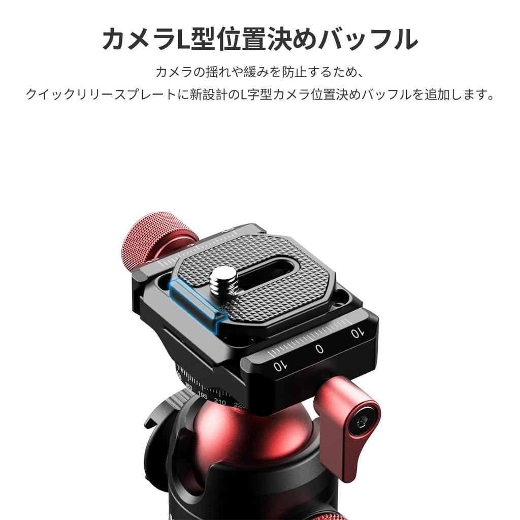 Ulanzi Шаровая головка с горячим башмаком и крепежными винтами U-70 Кронштейн Arca-Swiss, Вращение 360°, Алюминий, Площадка Arca-Swiss, 1/4" 3/8"