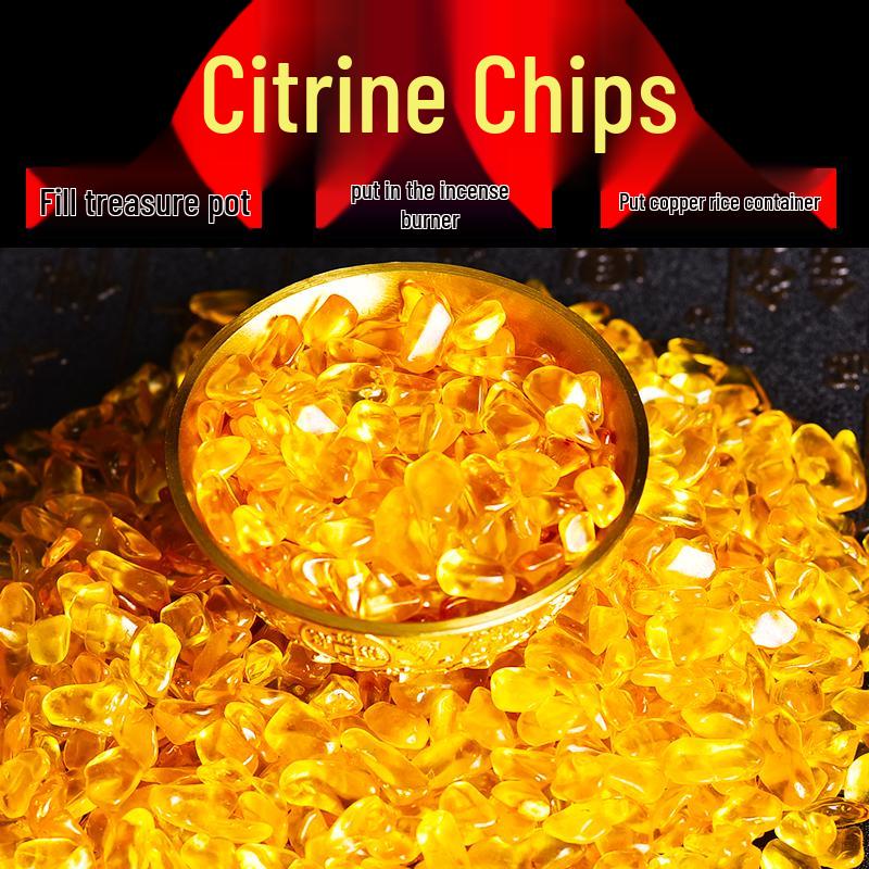 Желтый цитрин, гранулы дробленого камня для естественной демагнетизации, горшочков с сокровищами, банок для риса и аквариумов.