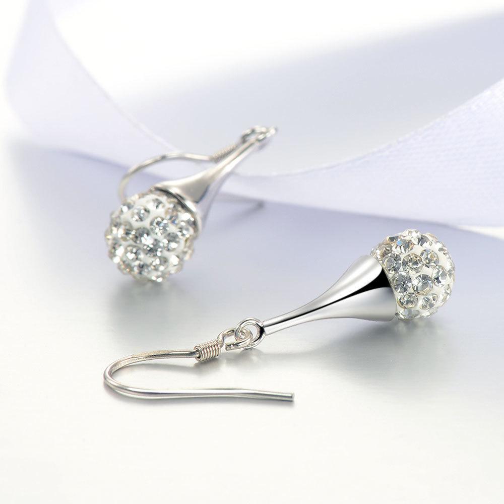 Модные серьги-шарики Super Flash Shambhala Full Water Diamond, женственные посеребренные серьги, аксессуары для ушей
