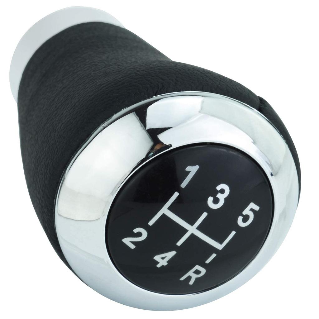 Lunsom Leather Shifter Knob 5 Speed Gear Shift Knob for Auto Manual Car (Black)