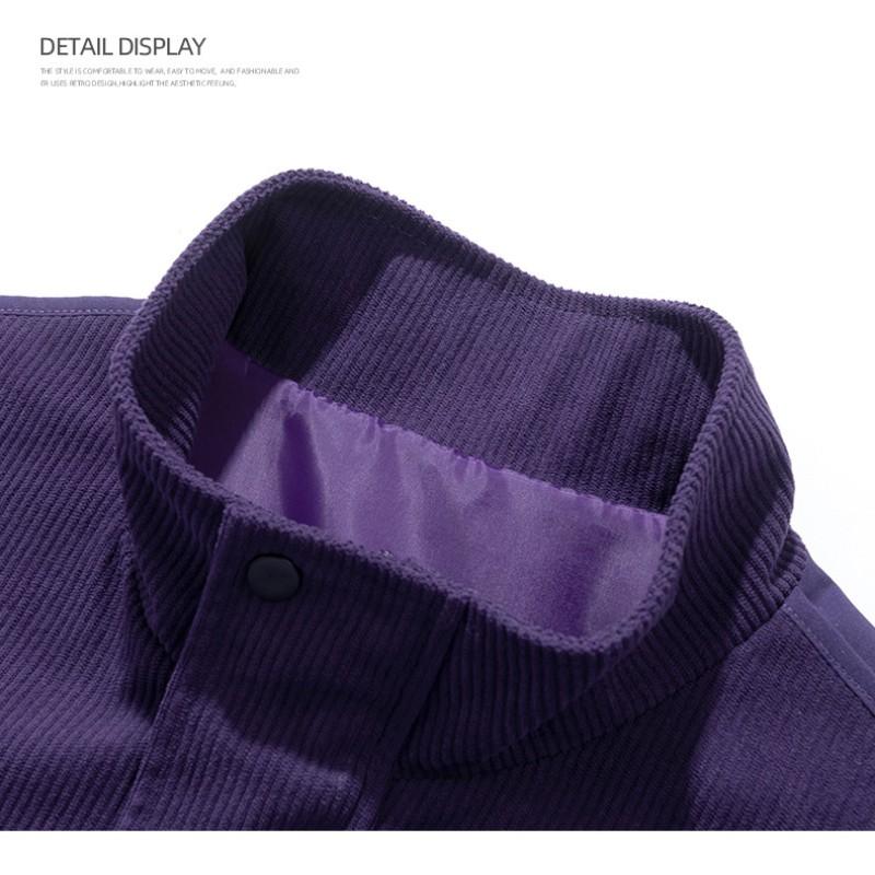 Мужская новая весенняя вельветовая куртка-бомбер с воротником-стойкой, Американское повседневное мужское пальто в стиле ретро