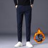 Autumn And Winter Thick Velvet/Regular Solid Color Casual Slim Straight Pants Simple Non Ironing Business Men'S Pants