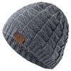Classic Labal Winter Hats Outdoor Knitted Hats For Men And Women Beanie Cap Plush Fur Lining Warm Sports Hats