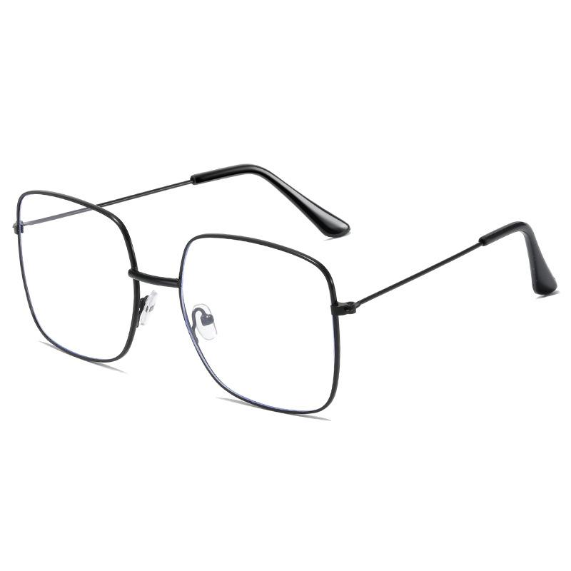 Очки, женская квадратная оправа, плоское зеркало с золотой окантовкой, большая оправа, круглое лицо и худое, подойдет близоруким мужчинам.