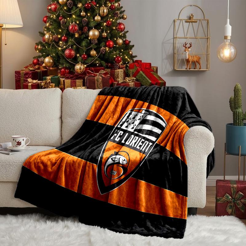 Lorient Crest Design Throws Blanket Flannel Blankets Plush for Couch Bed Gifts for Men Women Travel picnic blanket Christmas fan gifts
