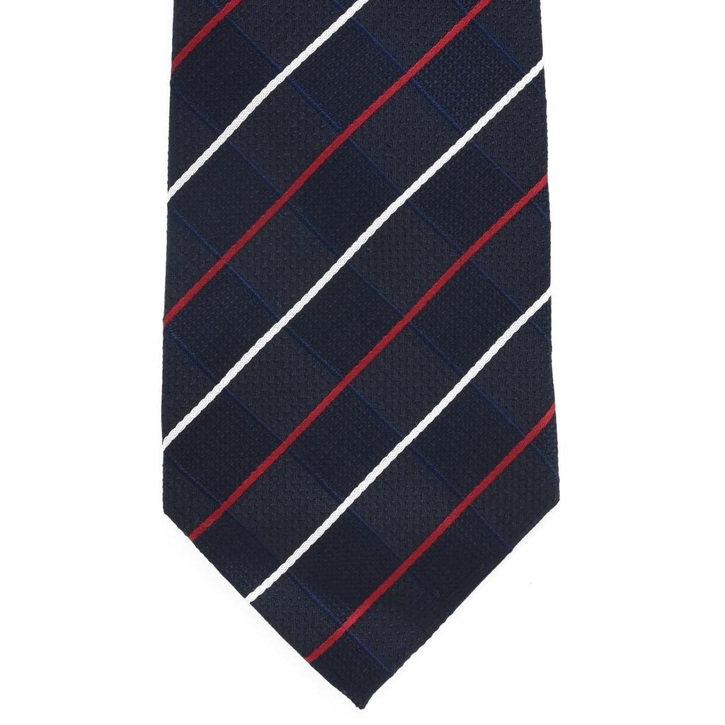 Бренд Michiko London, галстук из жаккардового шелка с клеткой и вышивкой, D-образный, 100% (D Pattern Военно-морской флот)