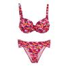 Женский купальник большого размера с красным цветочным принтом из 2 частей ВЫСОКОГО ДАВЛЕНИЯ