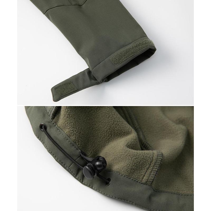 Men's Soft Shell Tactical Jacket Waterproof Warm Fleece Hooded Military Coat Winter Hiking Hunting Clothes Outerwear Outdoor Windbreaker USA Size