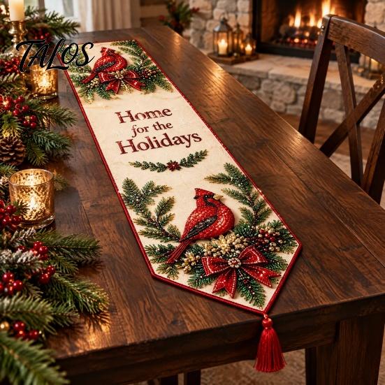 Seasonal Rhinestone Art Kits Christmas Faux Diamond Table Runner DIY Kit, Festive Craft Sparkling Gem for Beginners Project Adults, Holiday