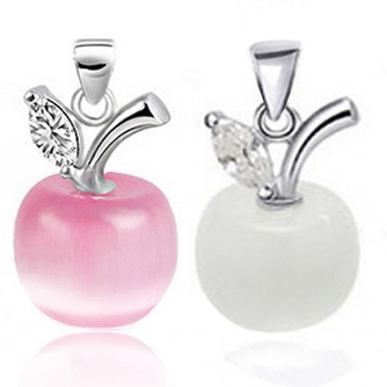 Girl Apple Shape Faux Opal Cubic Zirconia Pendant for Necklace AVE