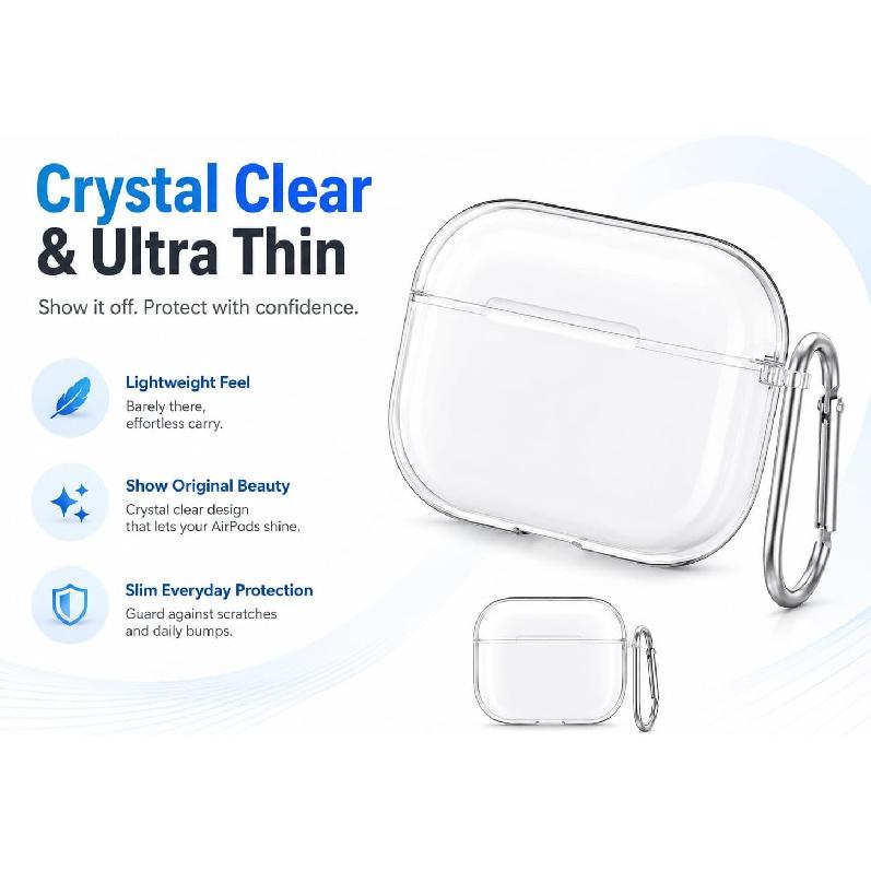 for Clear AirPods Pro 2/1 Case | Soft iPod AirPods Pro 2 Generation Case | Transparent Design Air pod Cases Pro | Airpods Cases Pro 2/1 for Man