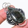 Natural Labradorite Gemstone Handmade 925 Sterling Silver Pendant 2.17" c5O49