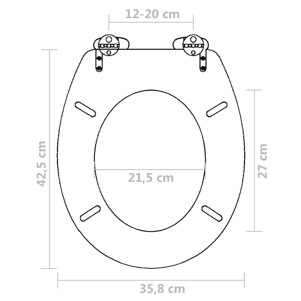 Toilet Seats 2 pcs with Soft Close Mechanism MDF Black