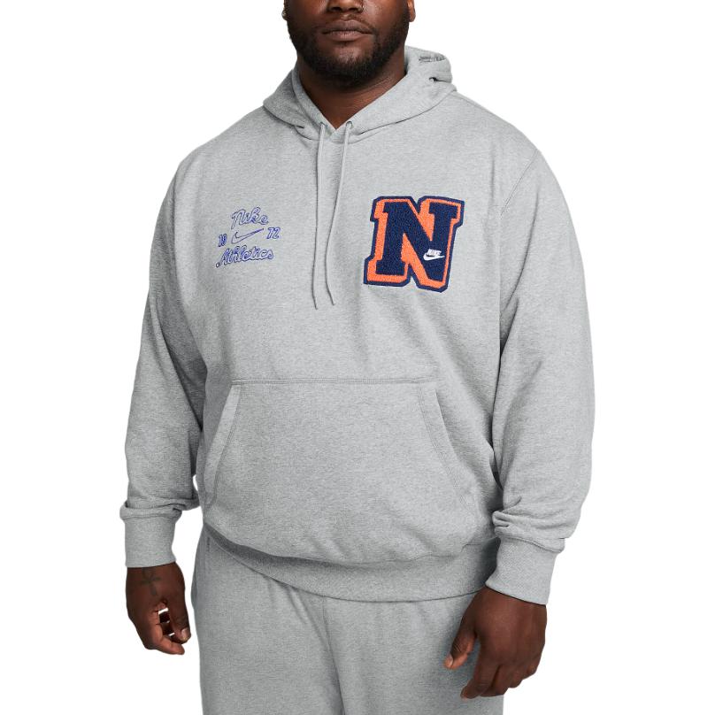 Nike Худи с принтом букв из коллекции Club Fleece на шнурке Свободная толстовка Мужские топы Серый FN3100-063
