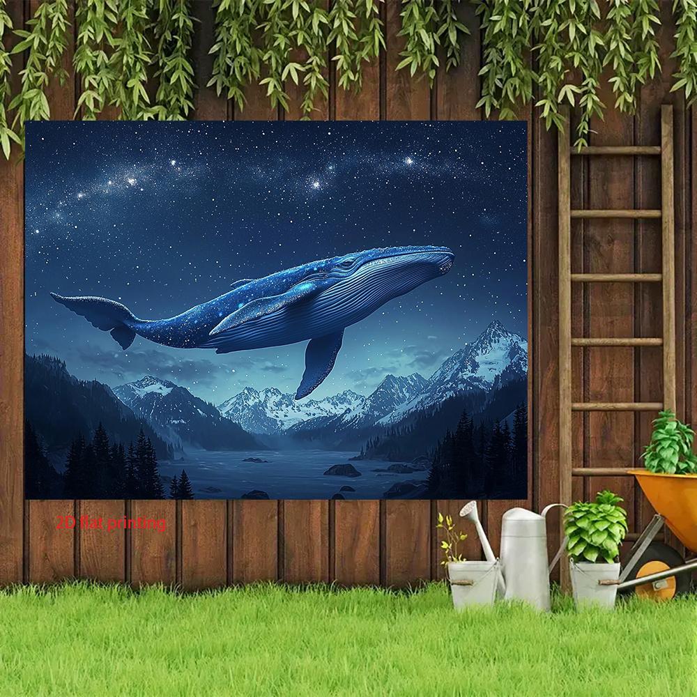 2D plane 1 piece of blue whale with star pattern suitable for photography or room decoration