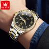 Римские кварцевые часы для мужчин с бриллиантами, роскошные мужские наручные часы с двойным календарем, водонепроницаемые часы из нержавеющей стали, подарок