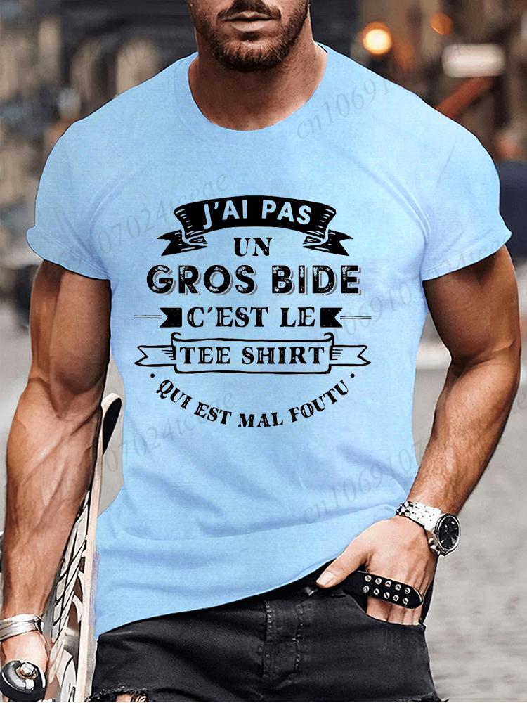 I Don't Have A Big Paunch Men T Shirt Funny French Humor Gift Y2k T-shirt Summer Casual Unisex Tee Fashion Summer Tee Shirt Tops