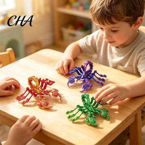 Сенсорная игрушка для снятия стресса, Механическая фигурка скорпиона с подвижными суставами, 3D-печатная модель меха с гибкими соединениями, Движущаяся фиджет-игрушка, градиентный цвет