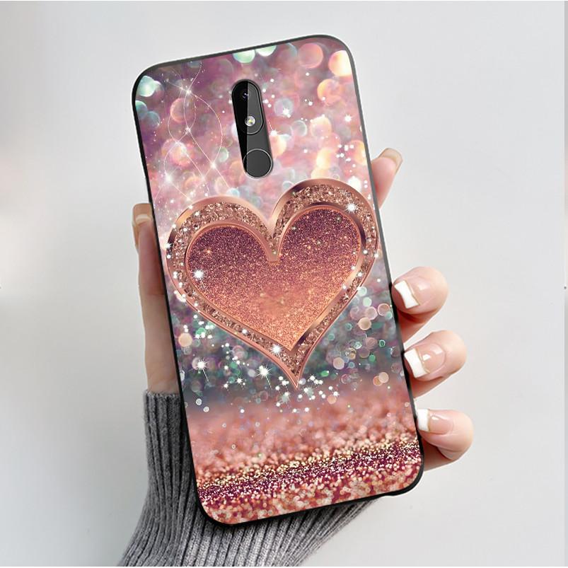 Printing Pattern Case For Nokia 3.2 / Nokia 3 / Nokia 3.1 Capa Coque Soft Silicone Black Shell Cover Cute Flower Cartoon Casing