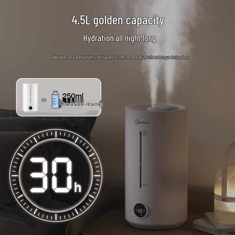 Midea Умный ультразвуковой увлажнитель воздуха с очисткой, штепсель CN (адаптер в комплекте)