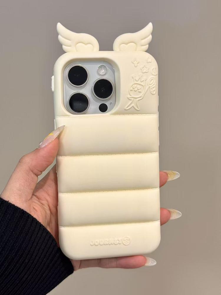 Fashion Love Heart Wing Soft Silicone Phone Back Cover For iPhone 16 Pro Max 17 15 13 14 Case