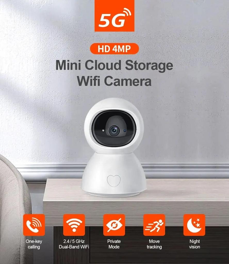 4-мегапиксельная 5G-камера Wi-Fi Smart Cloud Wi-Fi IP-камера для внутреннего использования с автоматическим отслеживанием и функцией вызова одной кнопкой, камера для детей