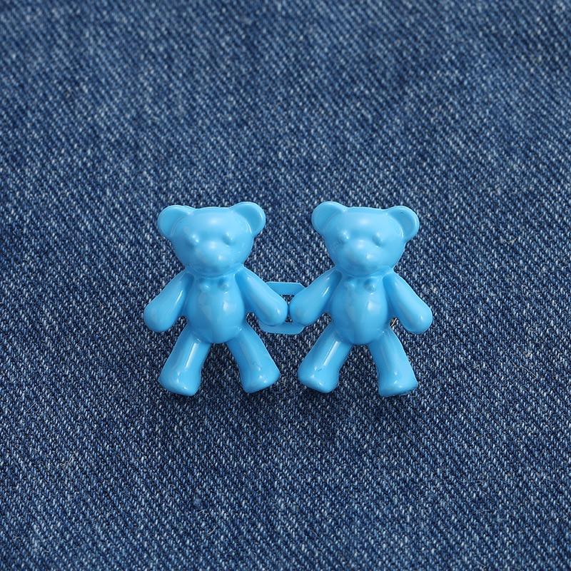 Пряжки для джинсов с мишкой из цинкового сплава, джинсовые брюки, Пряжка для уменьшения талии, полезные инструменты для талии, аксессуары для брюк