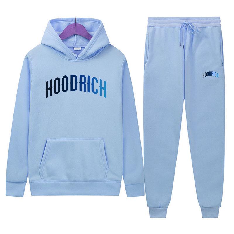Новый трансграничный спортивный костюм Hoodrich: Комплект из двух предметов: Худи и Свитшот с принтом
