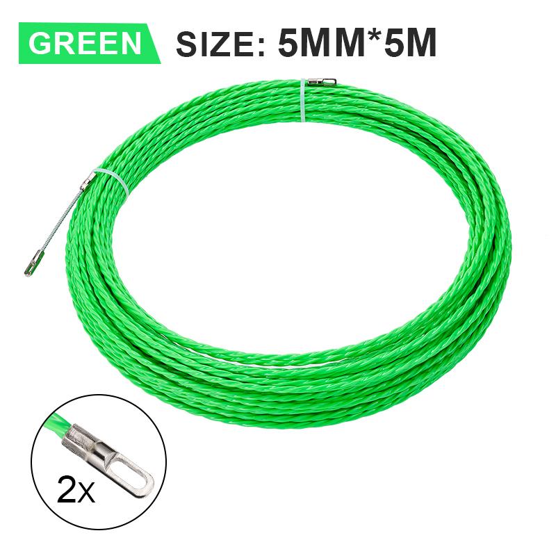5mm Cable Push Puller 5/10/15/20/25/30/40/50M POM Wire Duct Fish Tape Electrical Tape Wire Cable Electrician Threading Aid Tool