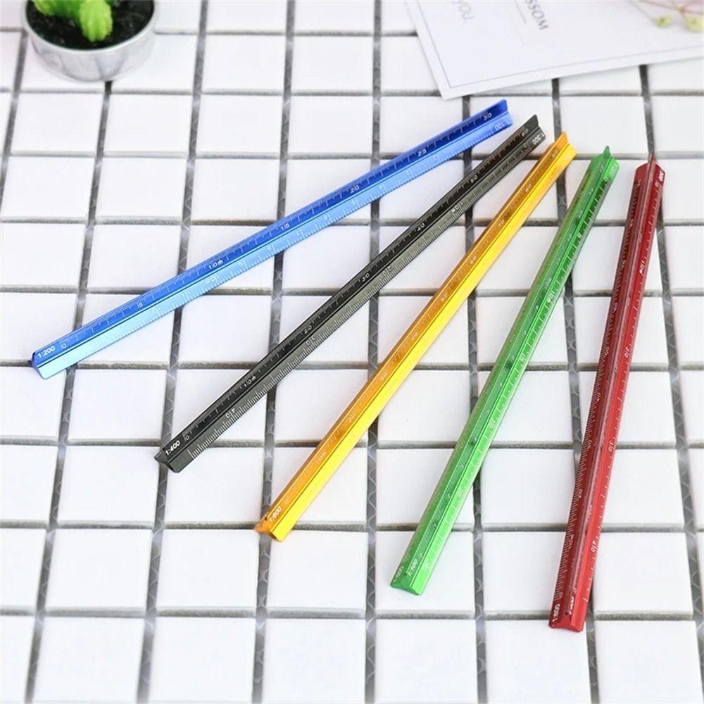 Multi-function Measuring Ruler Aluminum Zinc Zinc Alloy Metal Ruler Triangular Scale Ruler  Stationery