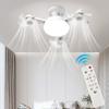 Drone Fan with LED Light Remote Control Silent Ceiling Fan E27 Universal Dimming Fan for Dining Room Bedroom Living Room