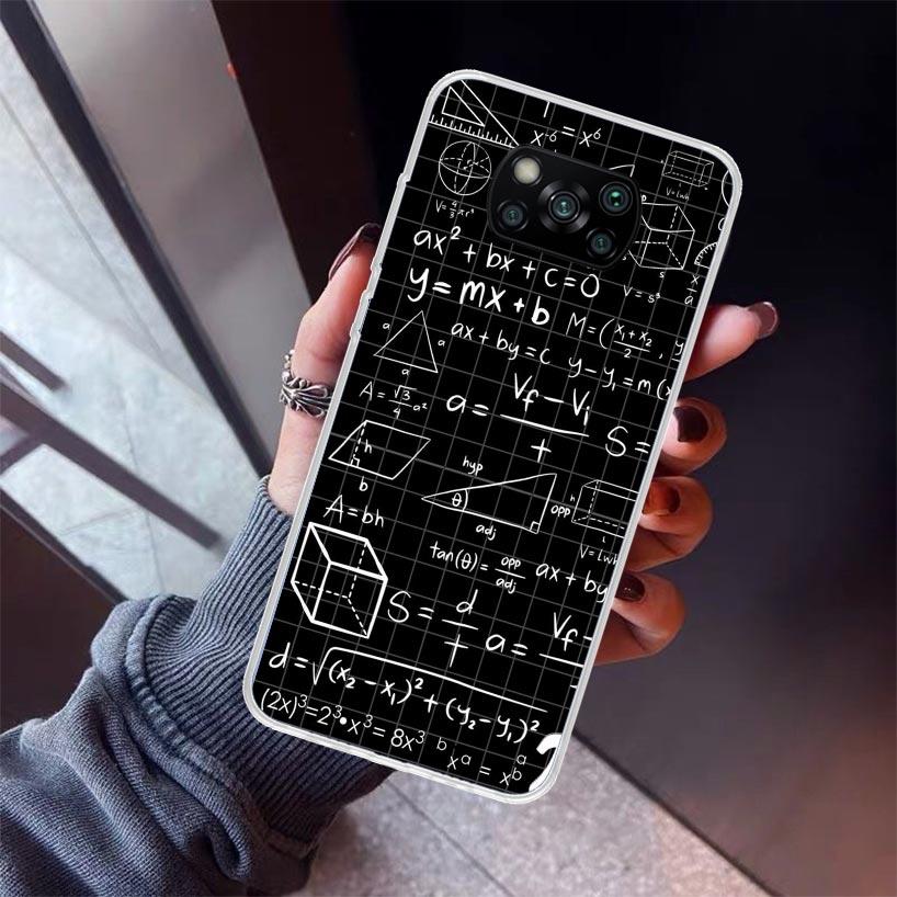 Physics Chemical Mathematics Phone Case For Xiaomi Poco X5 X6 X7 Pro F7 Ultra M7 Redmi 15C 15 13C 13 12C 12 10 10C 10A 9 9C 9T 9