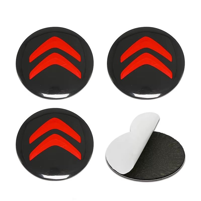 CITROËN 56mm Wheel Center Caps Stickers 3D Alloy Logo Emblem Badge Hub Decal for C3 C4 C5 C6 Berlingo Picasso (Set of 4 Pcs)