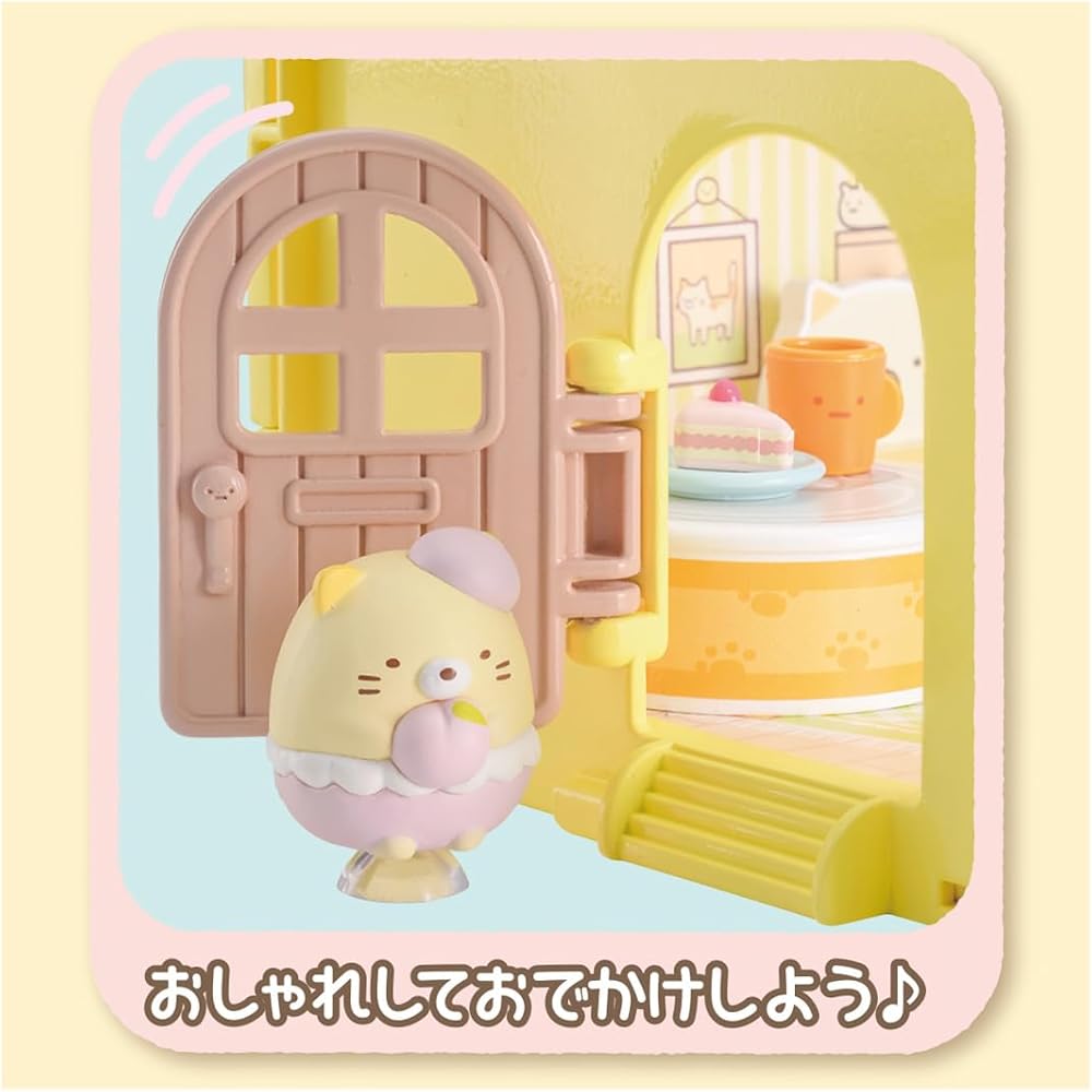 Takara Tomy Sumikko Gurashi Cat Tea Time Playset with Accessories for Kids