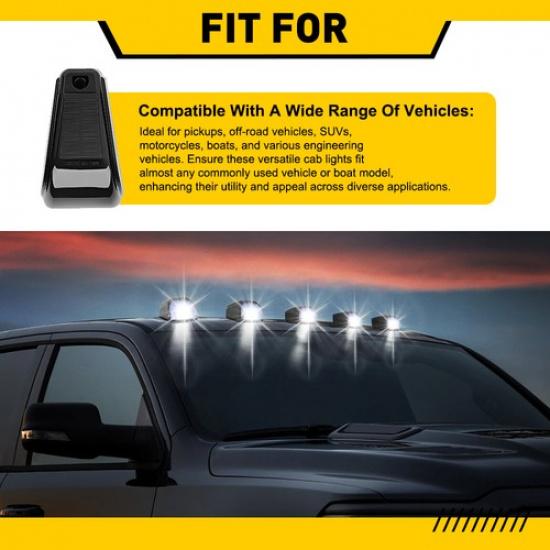 5X Габаритный огонь на крышу кабины для Peterbilt Kenworth Freightliner LED Белый/Янтарный