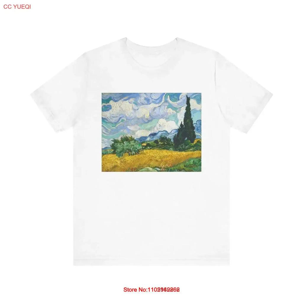 Wheat Field With Cypresses 1889 By Vincent Van Gogh Unisexs Cotton Crew T Shirt Vintage Stretched Streetwear Homme Fashion