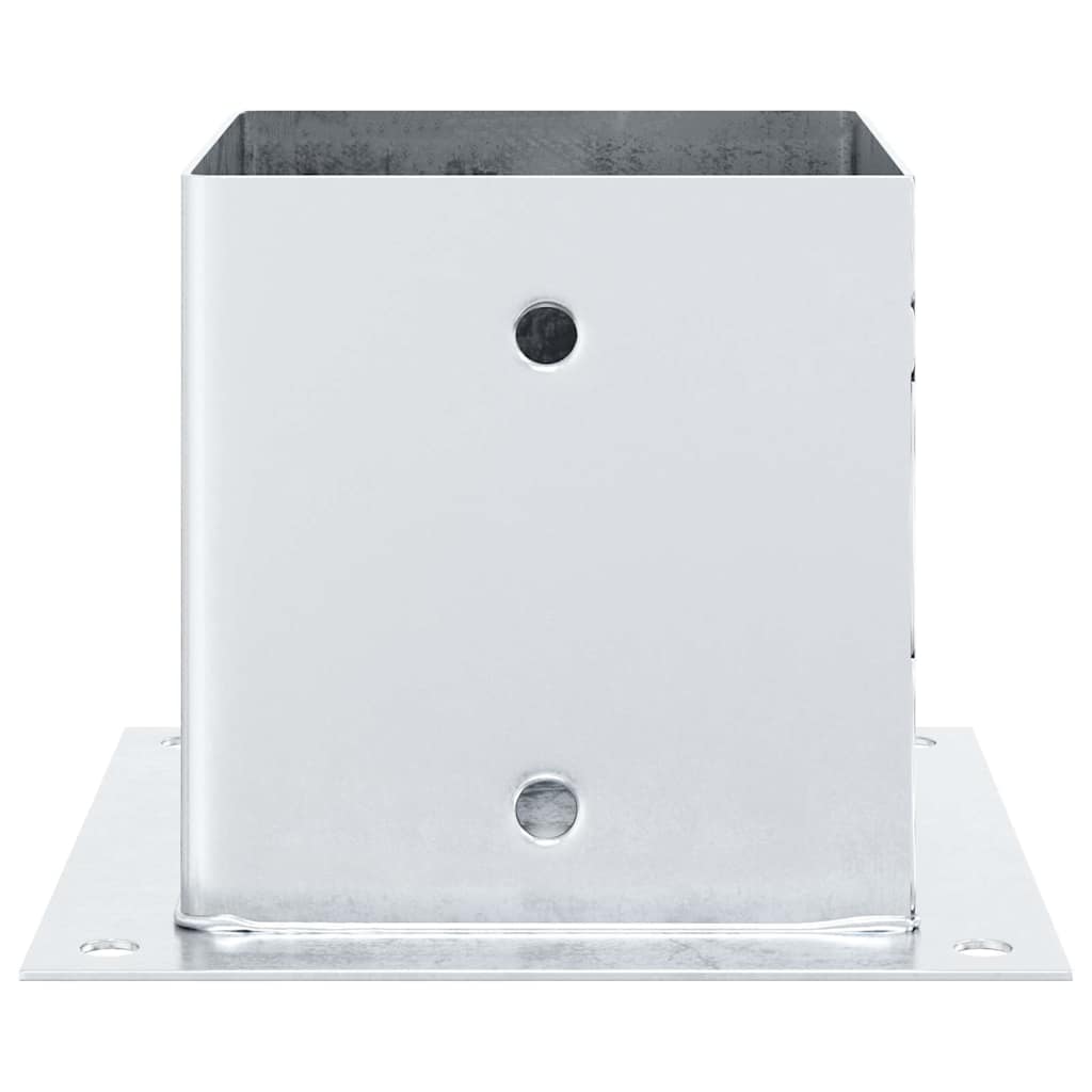 Square Post Base 4 pcs Silver 141 x 141 mm Steel Galvanized