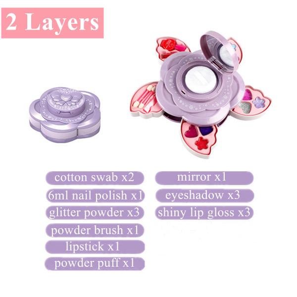 Детский набор для макияжа для девочек, моющаяся настоящая косметика, безопасный и нетоксичный набор для макияжа для девочек, игрушки для маленькой девочки, подарок на Рождество и день рождения