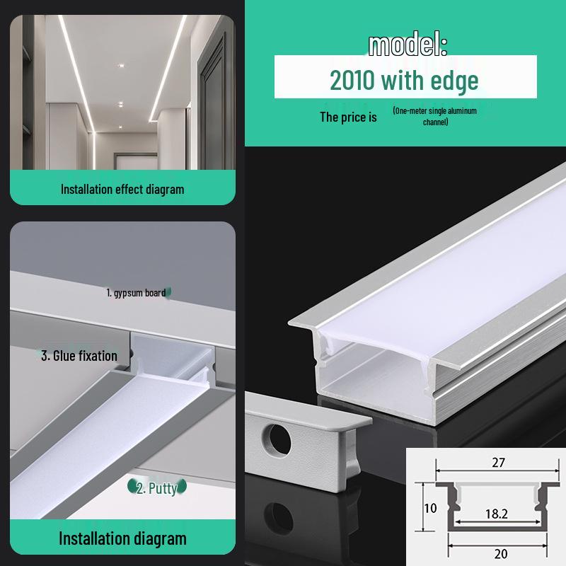 Seamless Linear Recessed LED Light Channel - Aluminum Strip Slot Design