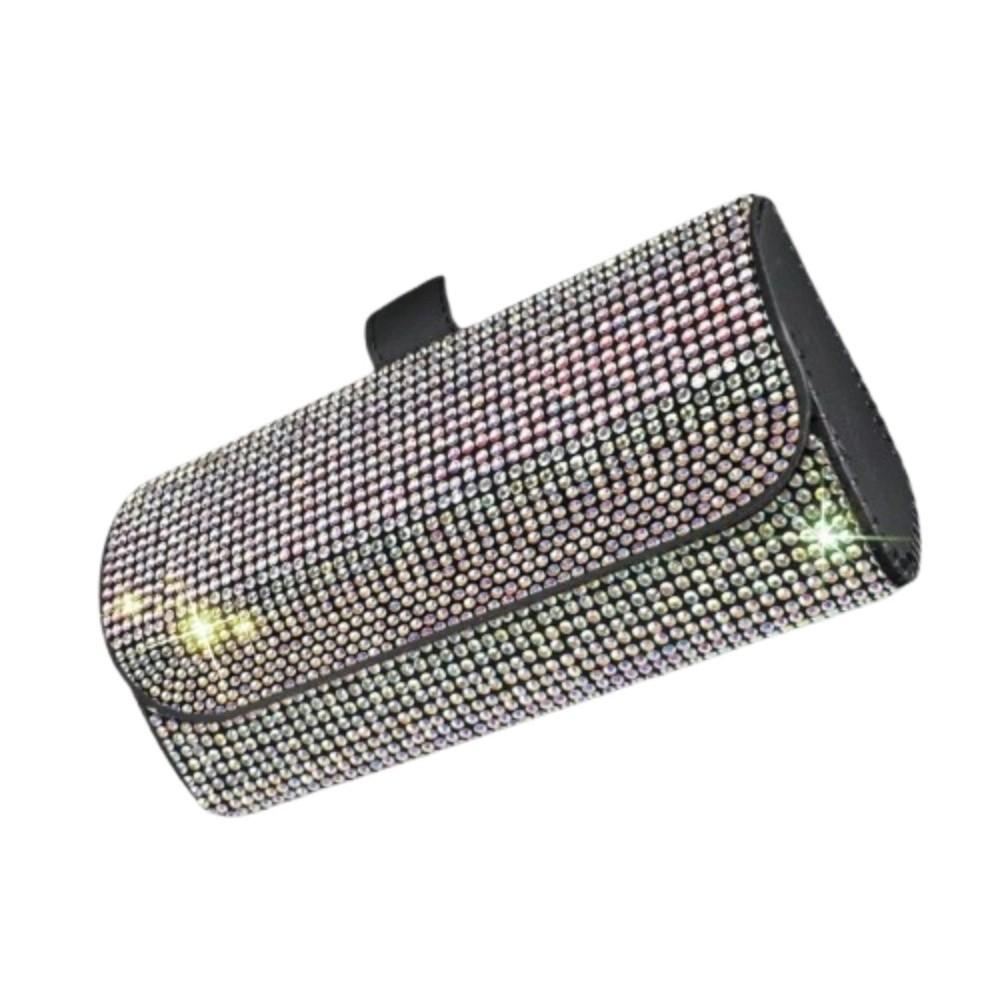Bling Car Eyeglasses Holder Luxury Sunglasses Storage Box Sun Visor Glasses Case  Auto interior