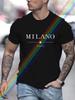 Milano Letter Print Cotton Oversized Men Short Sleeve Casual T Shirt Woman Clothing Tops Summer Tees Fashion Streetwear