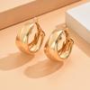Gold Color Statement Earrings Vintage Style Round Circle Hoops Chunky Hoop Earrings  Luxury Jewelry